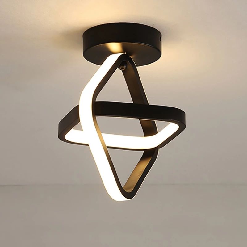 HOME NEAT - Led lámpara de techo moderna cuadrada 22w 3 colores ø22cm negro
