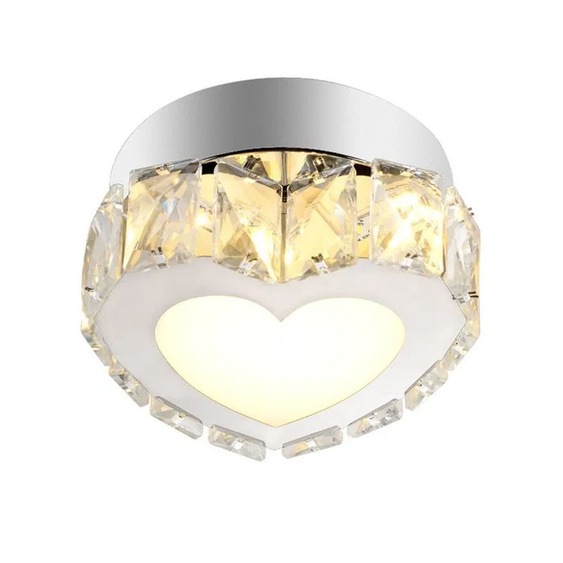 HOME NEAT - Led lámpara de techo cristal moderna ø18cm 3 colores - Corazón