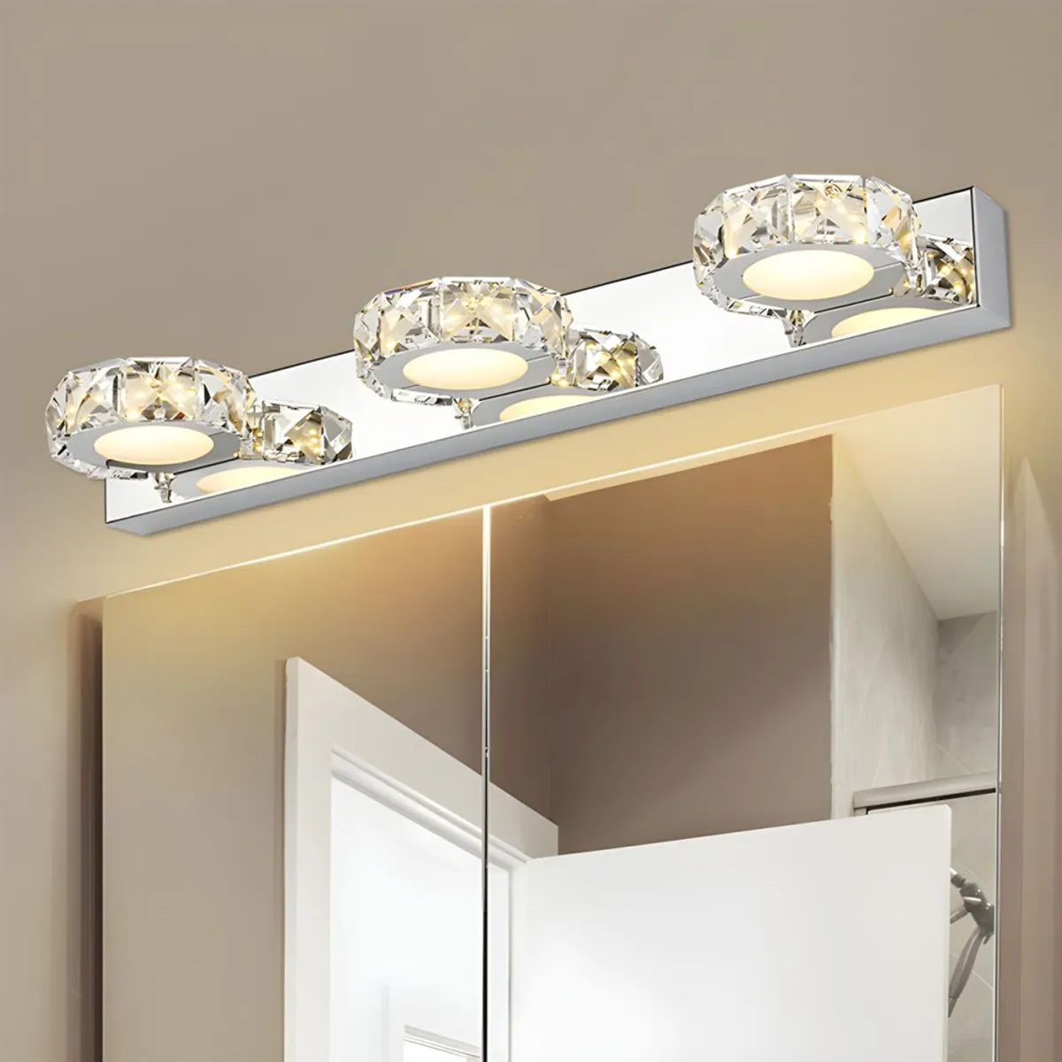 HOME NEAT - LED Lámpara de pared de Cristal Moderno para Espejo 46cm