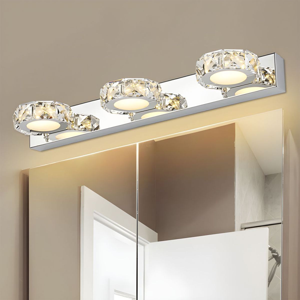 HOME NEAT - LED Lámpara de pared de Cristal Moderno para Espejo 46cm