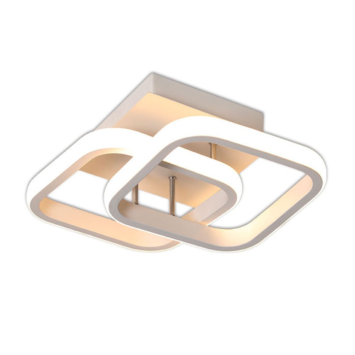 HOME NEAT - Lámpara de techo LED acrílica dos cuadrados - Blanco