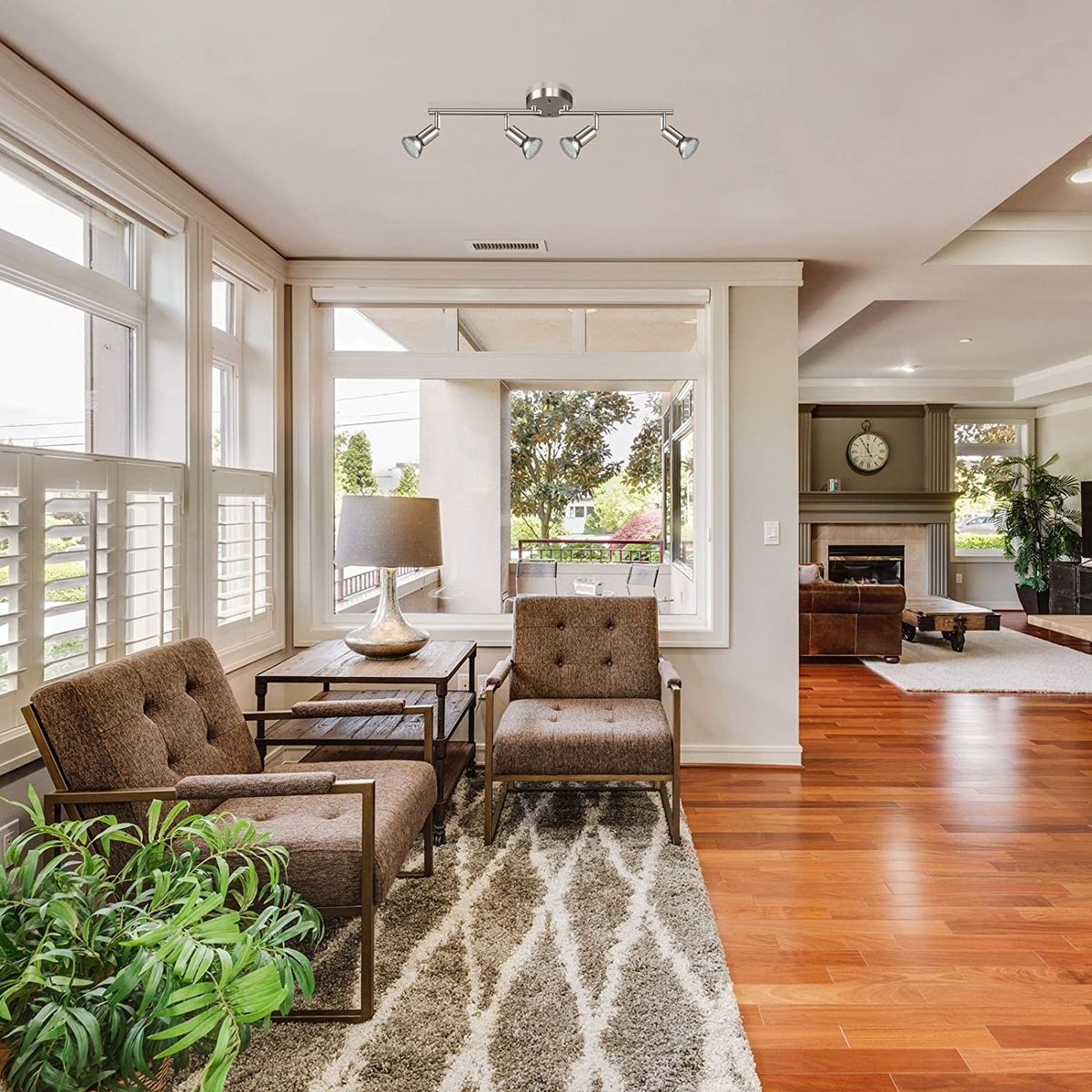 HOME NEAT - Barra meranti 4 luces GU10 nickel.