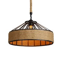 Lampara Colgante de Techo Vintage Cuerda de Cáñamo 30cm E27
