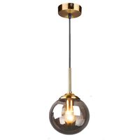 Lámpara colgante techo vintage industrial globo de cristal E27 gris.