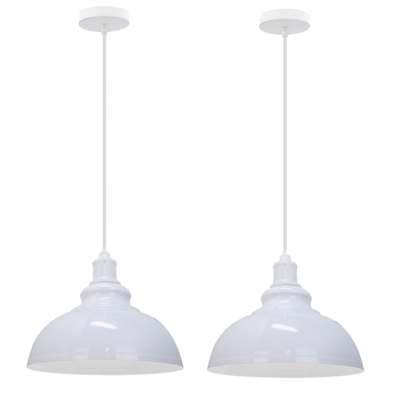 HOME NEAT - 2 Unidades lámpara colgantes de techo vintage E27 ø29cm - Blanco