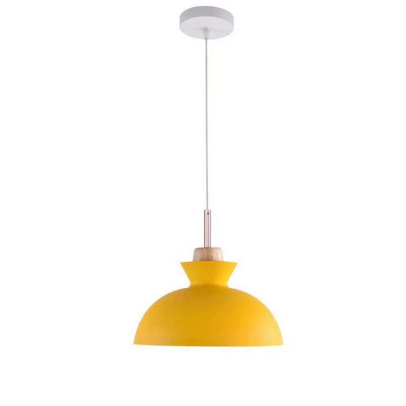 HOME NEAT - Lámpara Colgante de Techo Moderno madera metal E27 Amarillo..