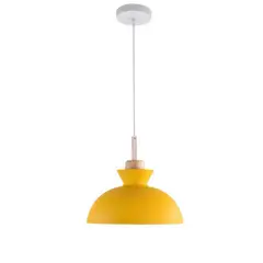 HOME NEAT - Lámpara Colgante de Techo Moderno madera metal E27 Amarillo..