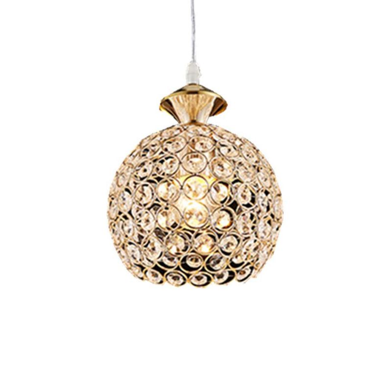 HOME NEAT - Lámpara colgante de cristal led lámpara de techo ø14cm oro.