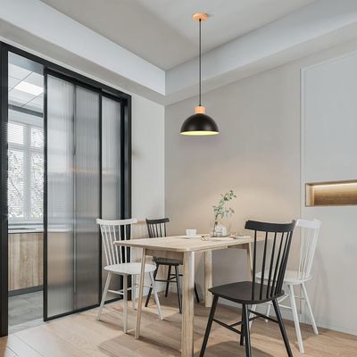 Imagen 2 del producto Lámpara colgante en Hierro y Madera Moderna E27 25CM - Negro