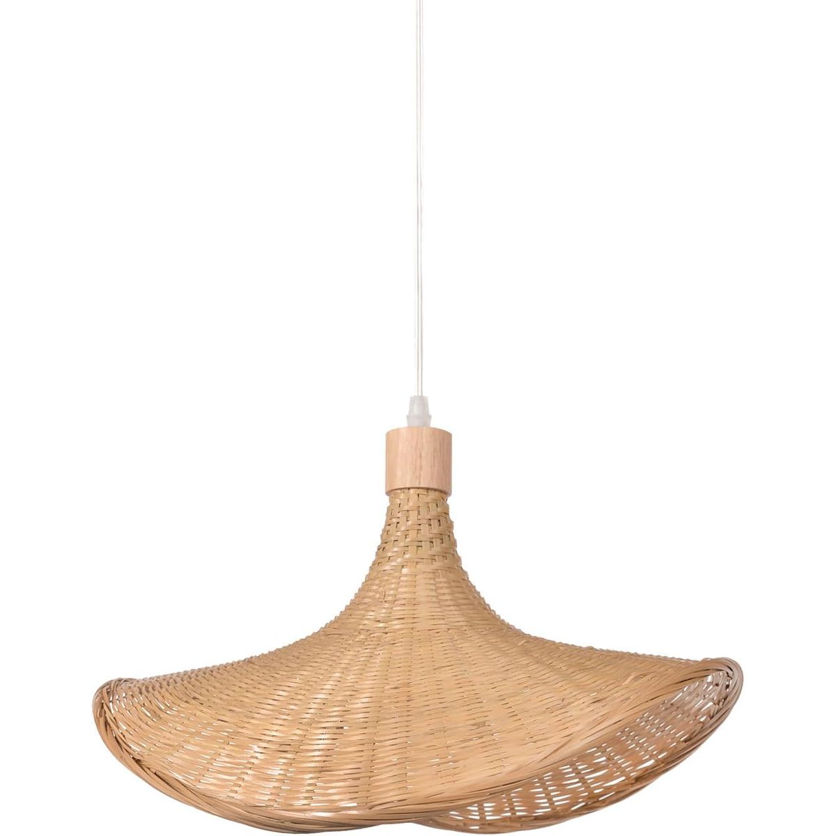 HOME NEAT - Lámpara Colgante de Techo de Bambú Sombrero Design Ø30cm