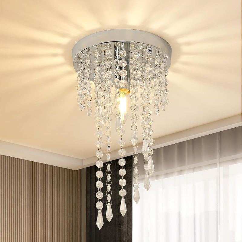 HOME NEAT - Lámpara de techo de cristal 20cm 3 Color l E12
