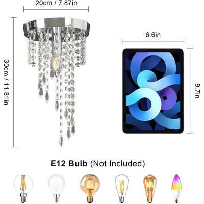 Imagen 2 del producto Lámpara de techo de cristal 20cm 3 Color l E12