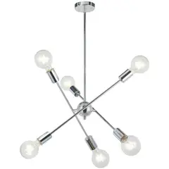 HOME NEAT - Lámparas de araña lujo iluminación colgante con 6 e27 plata
