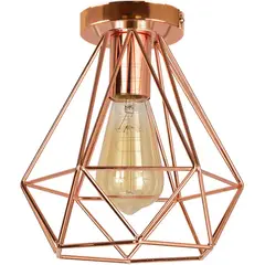 HOME NEAT - Retro industrial lámpara de techo de interior metal oro rosa