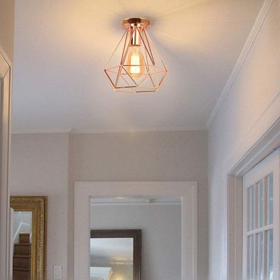 Imagen 2 del producto Retro industrial lámpara de techo de interior metal oro rosa