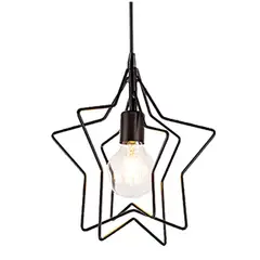 HOME NEAT - Lámpara de techo con forma de estrella lámpara colgante E27 Negro