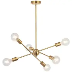 HOME NEAT - Lámparas de araña lujo iluminación colgante con 6 e27 oro