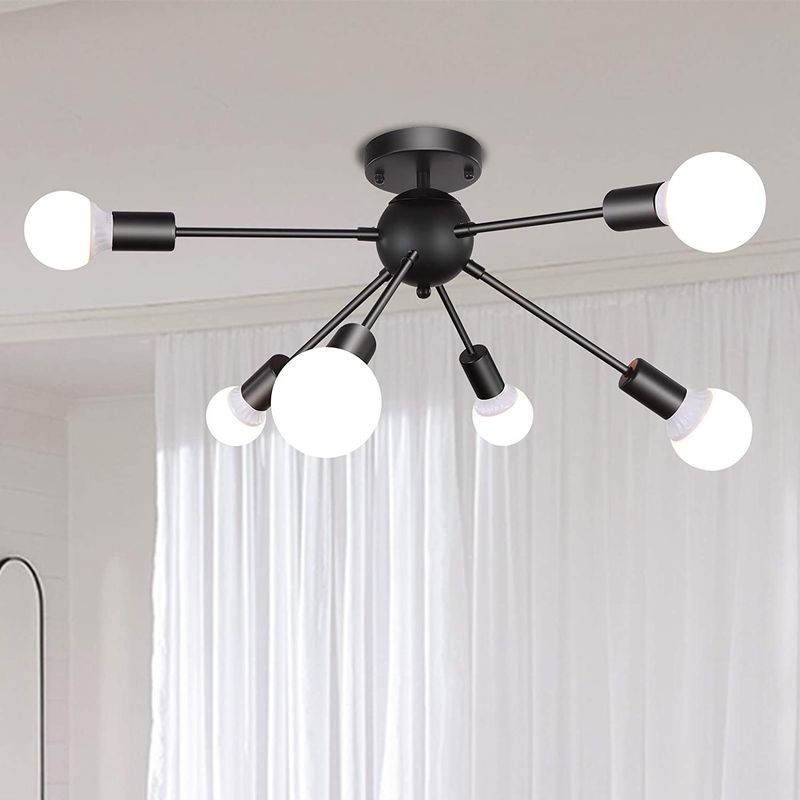 HOME NEAT - Lámpara de techo 6 luces araña sputnik nórdica e27..