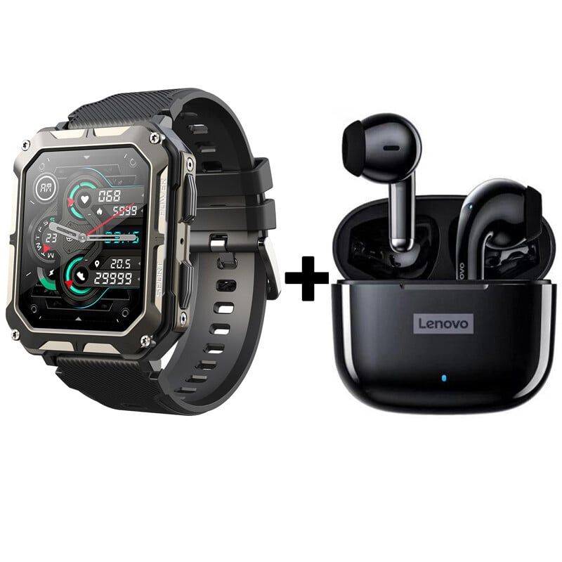 LENOVO - Audífonos Bluetooth Lenovo LP40 PRO y Reloj Inteligente C20 PRO