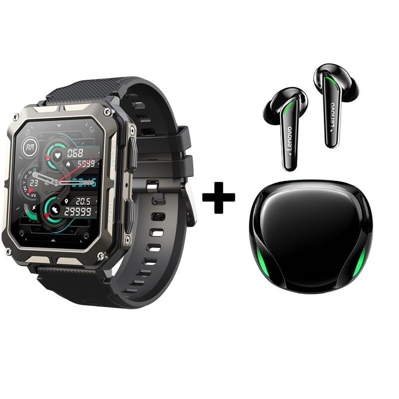 LENOVO - Audífonos Bluetooth Lenovo XT92 y Reloj Inteligente C20 PRO