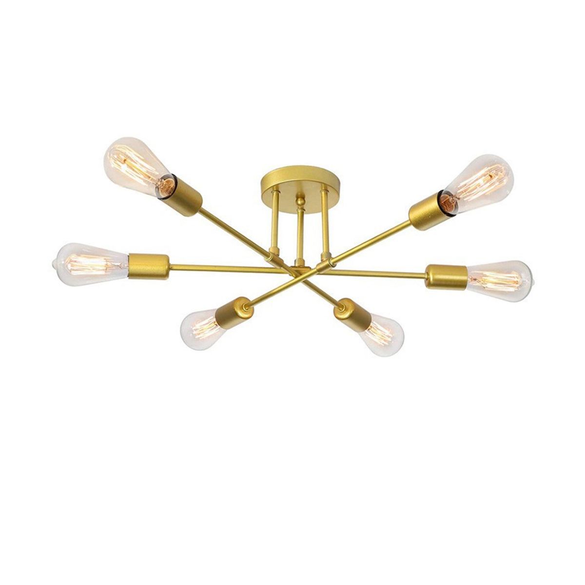 HOME NEAT - Lámpara de techo vintage bombillas E27 no incluidas Oro - 72cm