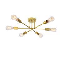 Lámpara de techo vintage bombillas E27 no incluidas Oro - 72cm