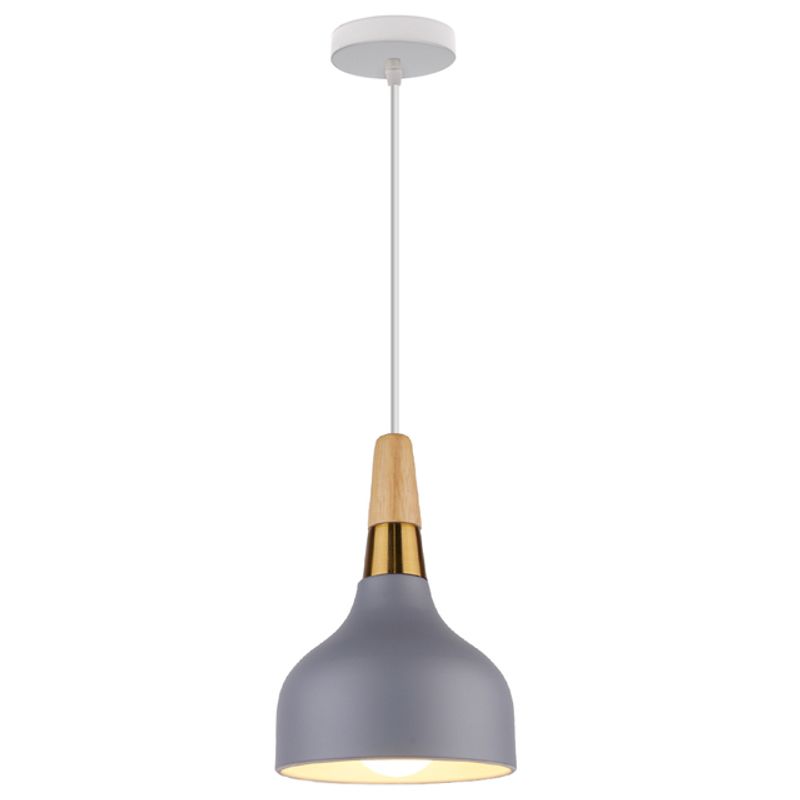 HOME NEAT - Lámpara de colgante nórdica metal luz de techo e27 ø15cm Gris