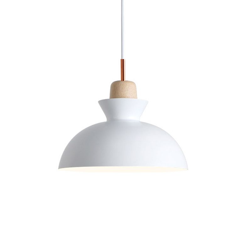 HOME NEAT - Lámpara de techo colgante moderno madera metal e27 redondo Blanco