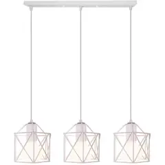 HOME NEAT - Vintage lámpara colgante industrial 3 cabezas blanco