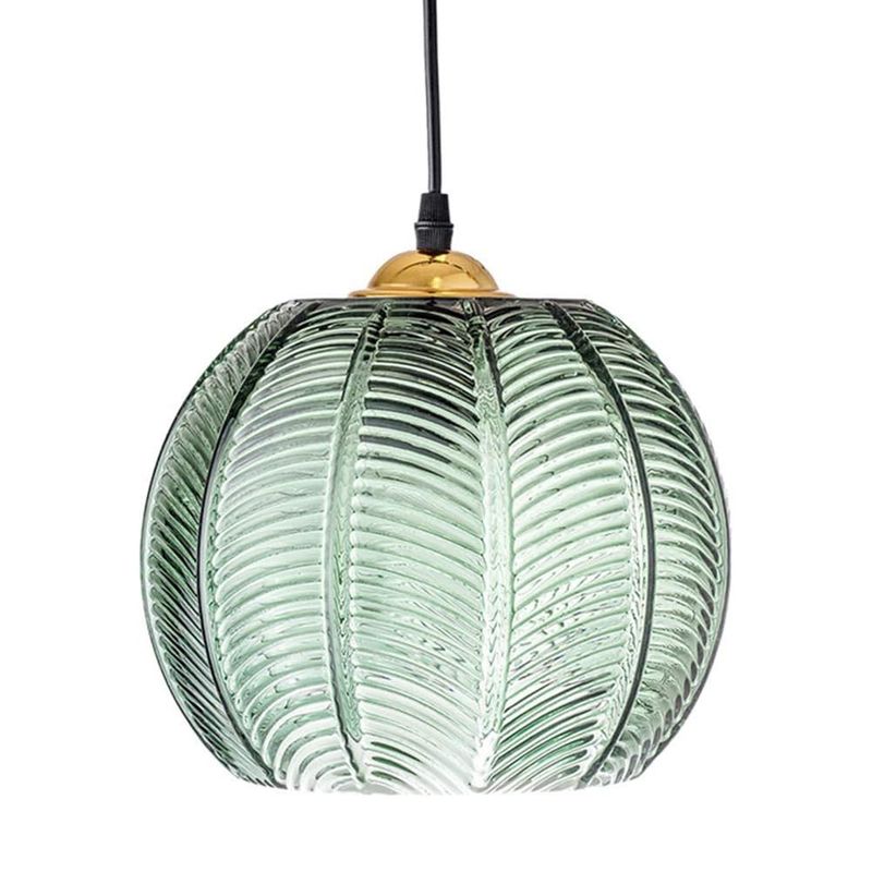 HOME NEAT - Lámpara Colgante Moderna de Cristal Con Pantalla de 20 cm - Verde