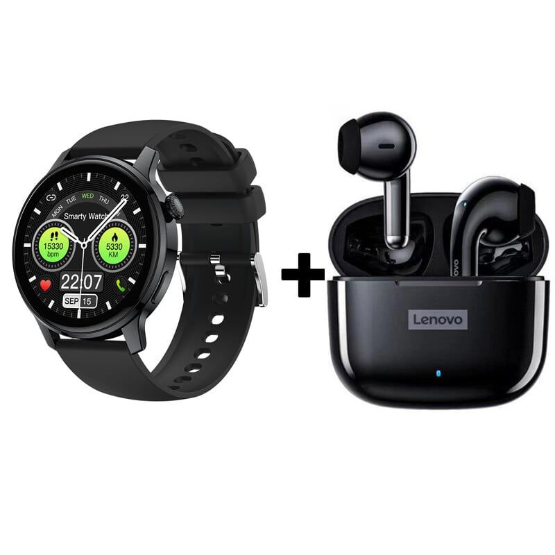 LENOVO - Audífonos Bluetooth Lenovo LP40 PRO y Reloj Inteligente S46