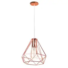HOME NEAT - Lámpara colgante diamante retro vintage luz de techo ø20cm oro rosa