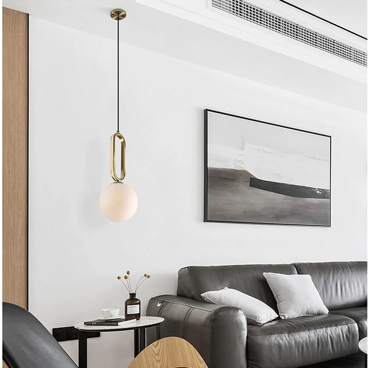 HOME NEAT - Lámpara colgante de bola de cristal moderna luz de techo interior oro