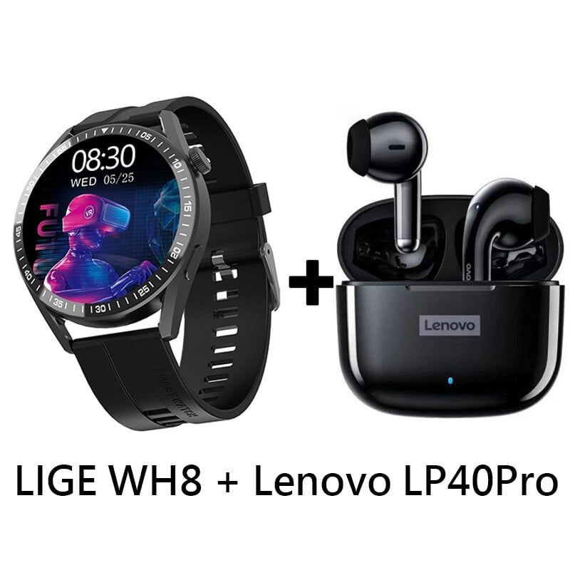 LENOVO - Audífonos Bluetooth Lenovo LP40 PRO y Reloj Inteligente WH8