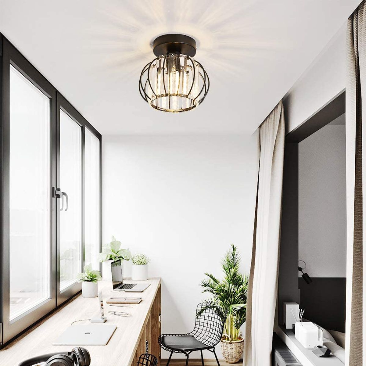 HOME NEAT - Lámpara de techo de cristal lámpara de plafón moderna ø16cm