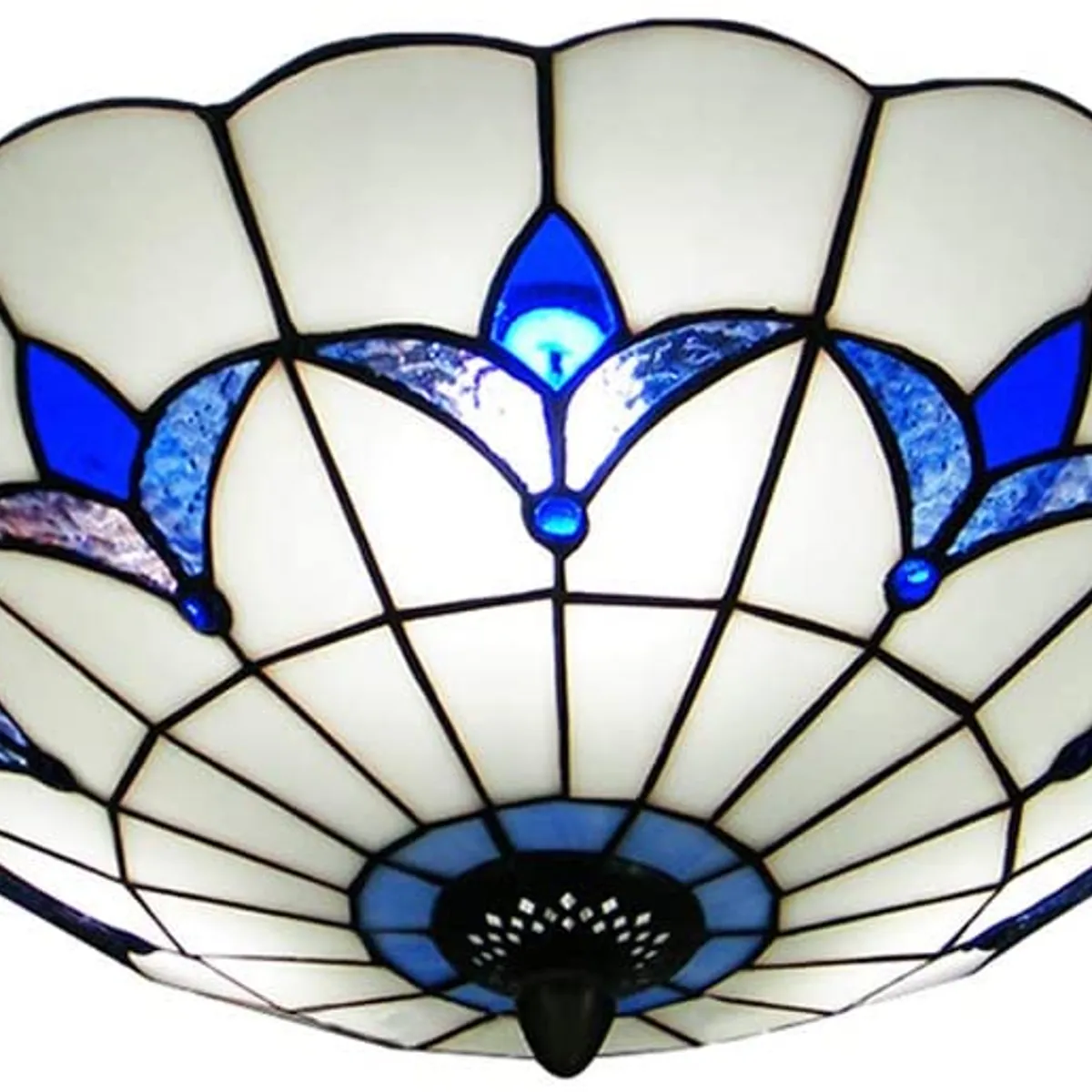 HOME NEAT - Tiffany lámpara de techo candelabros vidrieras 30cm - Transparent