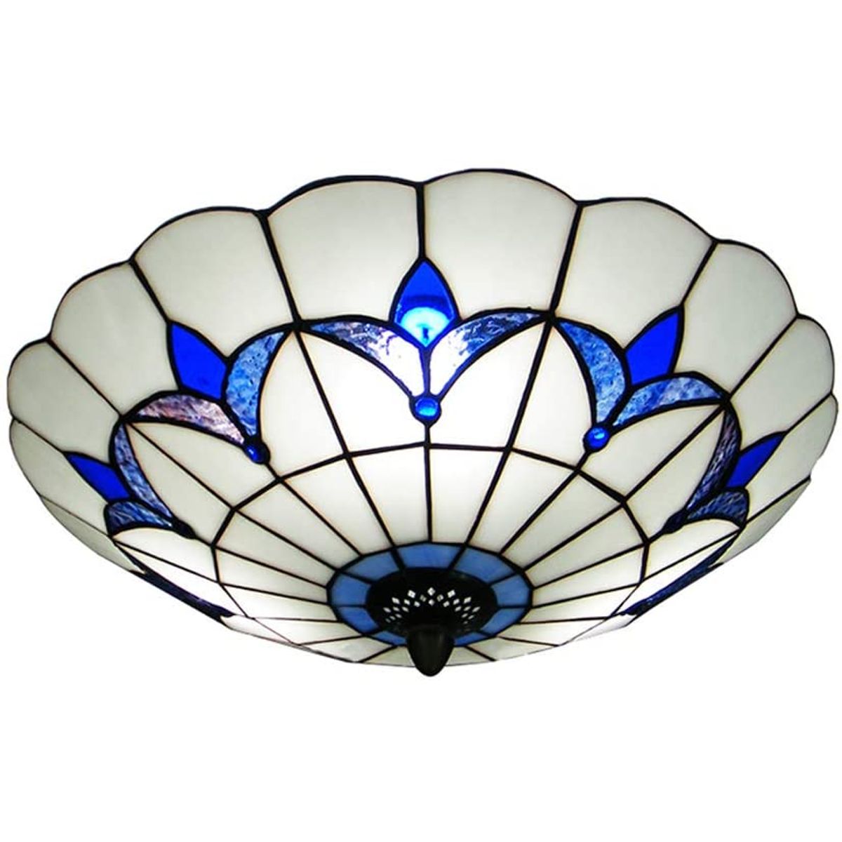 HOME NEAT - Tiffany lámpara de techo candelabros vidrieras 30cm - Transparent