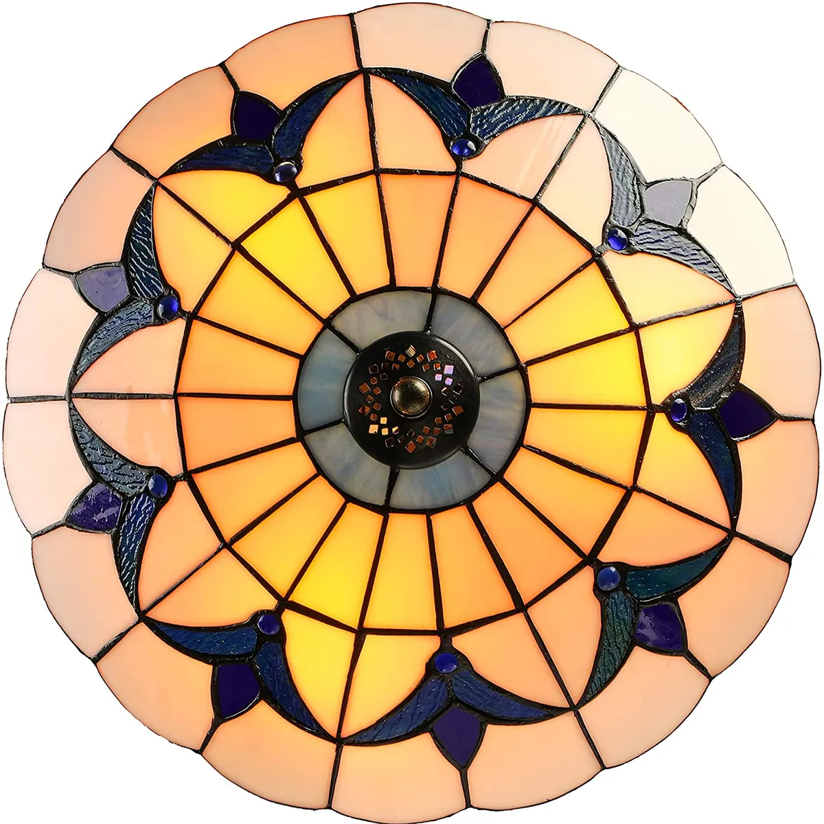 HOME NEAT - Tiffany lámpara de techo candelabros vidrieras 30cm - Transparent