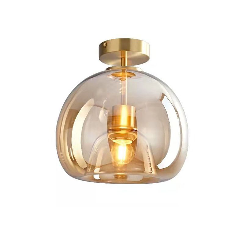 HOME NEAT - Lámpara de Techo de vidrio E27 de 25CM - ámbar