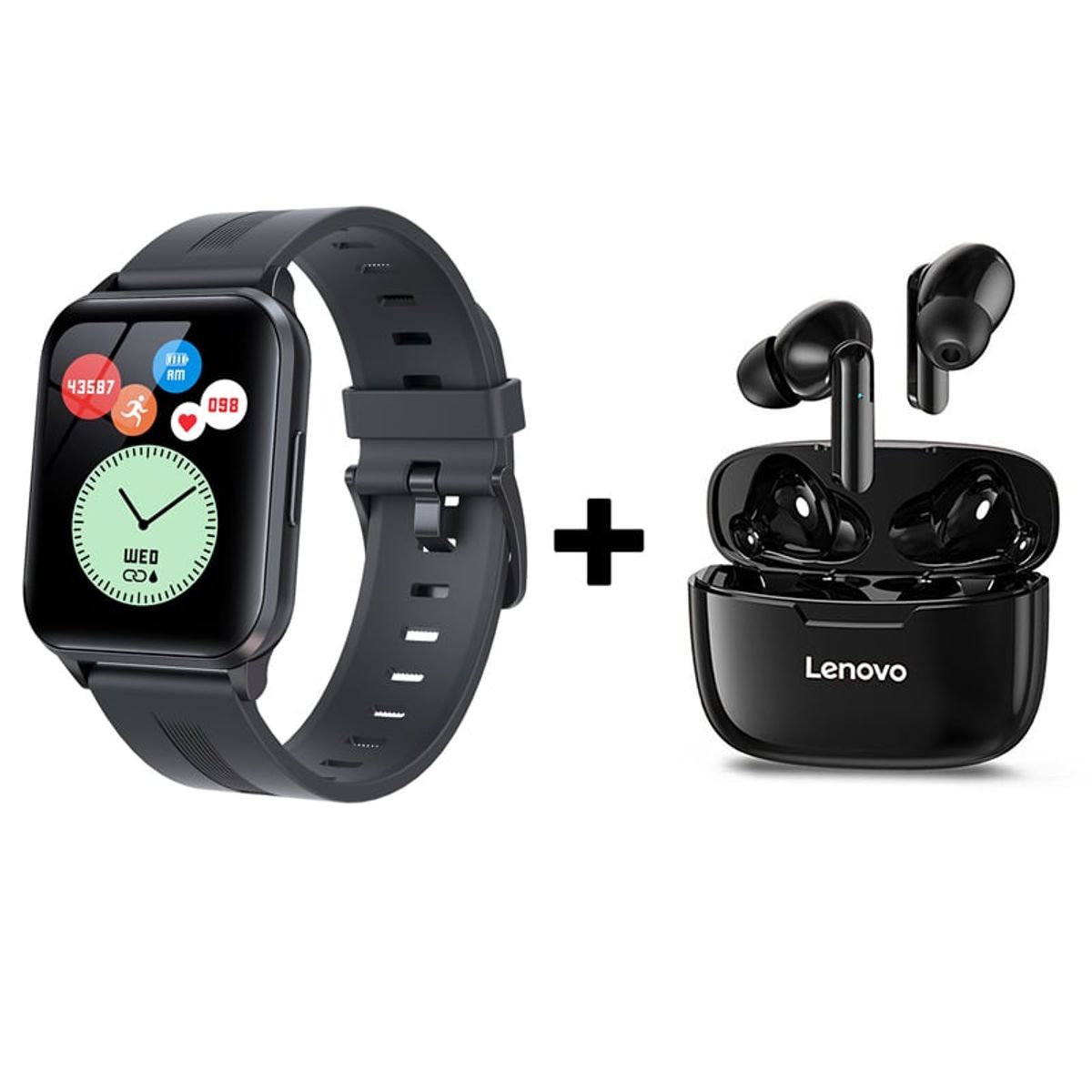 LENOVO - Audífonos Bluetooth Lenovo XT90 y Reloj Inteligente Smart Watch Y79