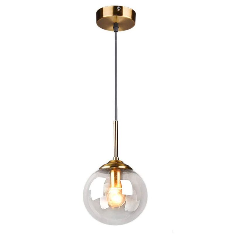 HOME NEAT - Lámpara colgante techo vintage industrial globo de cristal E27 claro
