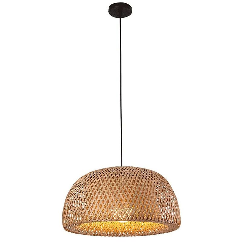 HOME NEAT - Lámpara Colgante de Techo de Bambú Vintage E27 Ø30cmx 18 cm