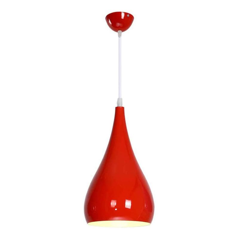 HOME NEAT - Lámpara de techo moderna colgante de luz e27 metal dia 16cm rojo.