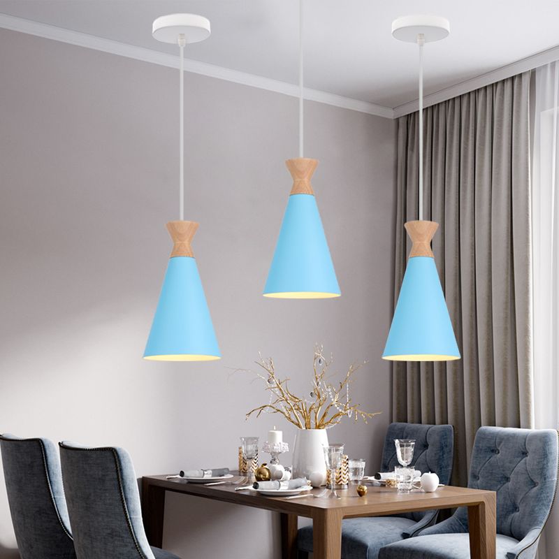 HOME NEAT - Lámparas colgante de techo moderna nórdica metal e27 Azul.