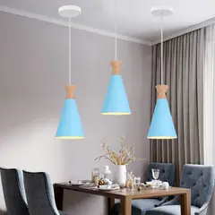 HOME NEAT - Lámparas colgante de techo moderna nórdica metal e27 Azul.