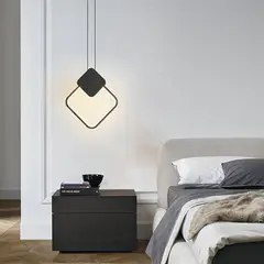 HOME NEAT - LED lámpara de techo luz colgante cuadrado 3 colores ø24cm negro