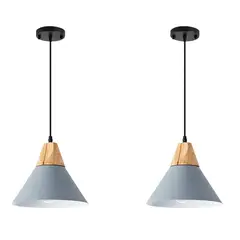 HOME NEAT - 2 Unidades Lámpara de techo madera moderna nórdica E27 ø25cm