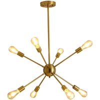 Moderno iluminación colgante bolas lámparas con 8 luces e27 color oro.