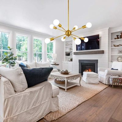 Imagen 2 del producto Moderno iluminación colgante bolas lámparas con 8 luces e27 color oro.