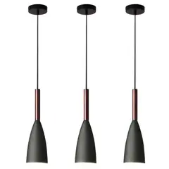 HOME NEAT - Lámpara de techo industrial vintage 3 luces E27 Negro